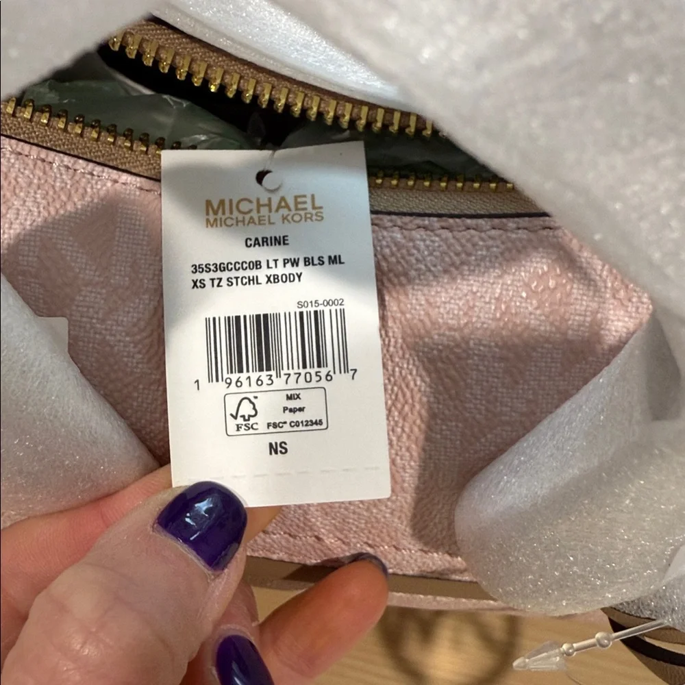 New! Michael Kors Blush Pink Mini Satchel with Gold Accents - Picture 3 of 3